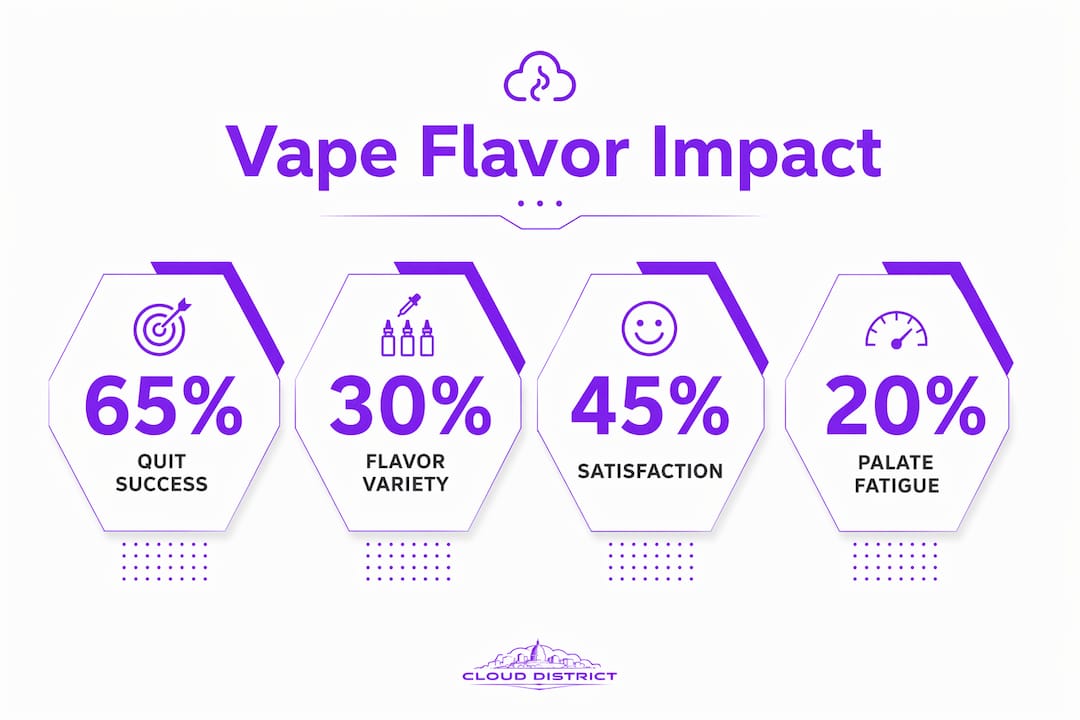 Infographic showing vape flavor impact statistics
