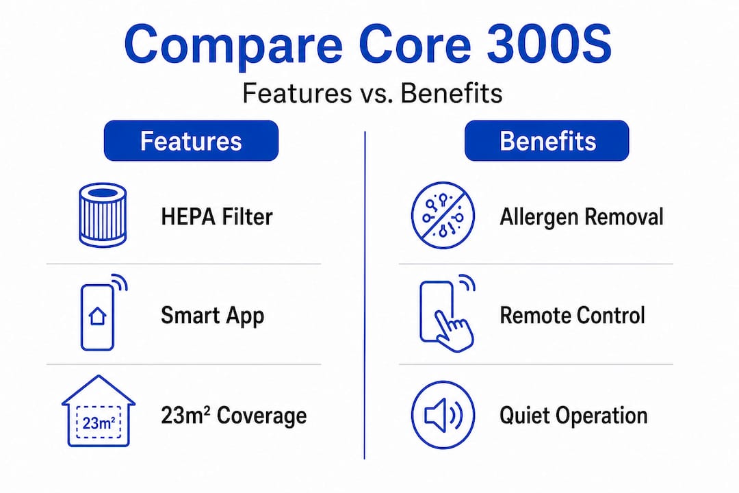 Infographic comparing product features and benefits