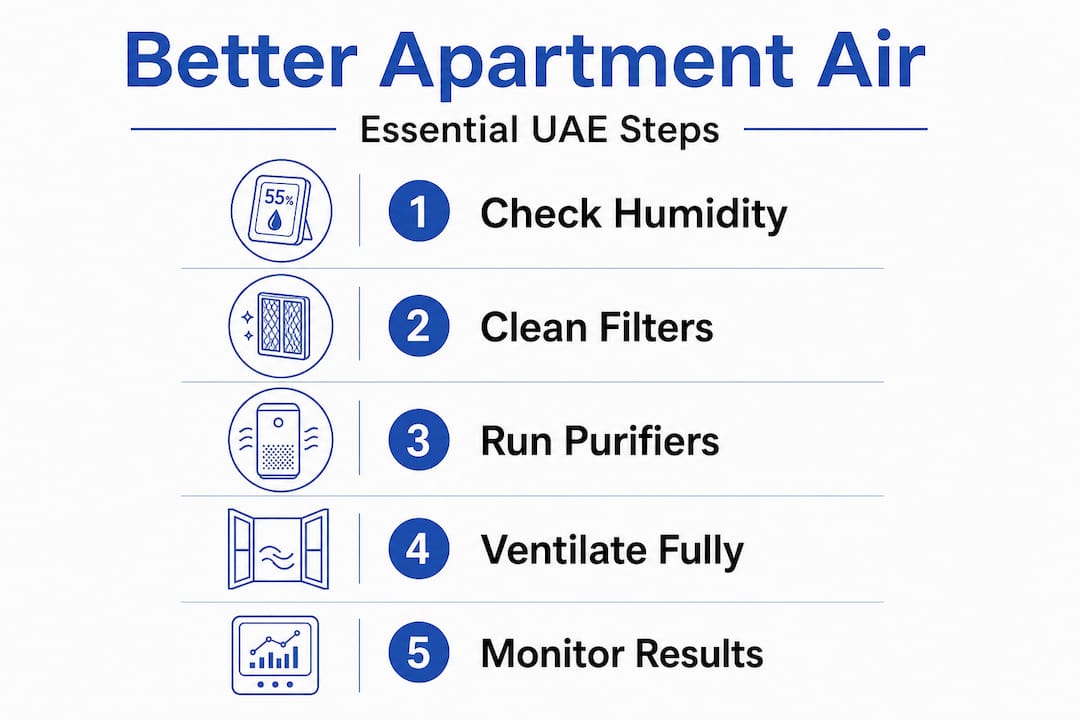 Vertical flow of air quality improvement steps