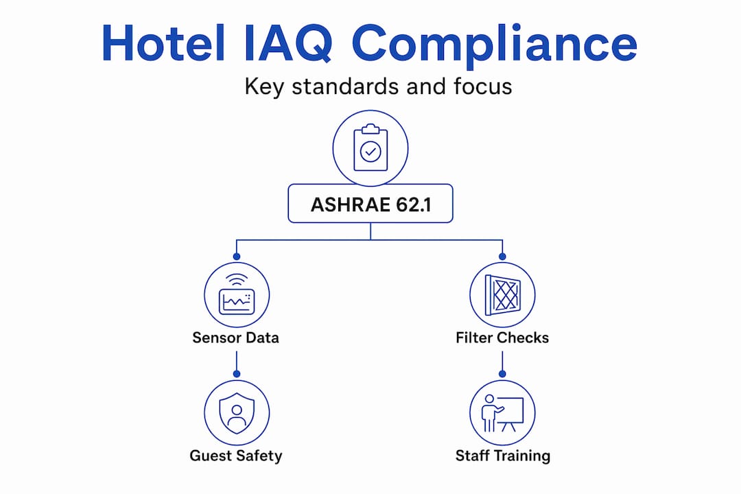 Hotel IAQ hierarchy compliance infographic