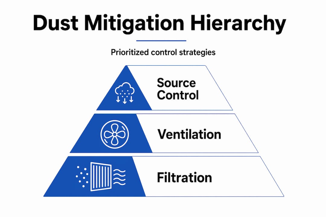 Infographic of dust mitigation hierarchy