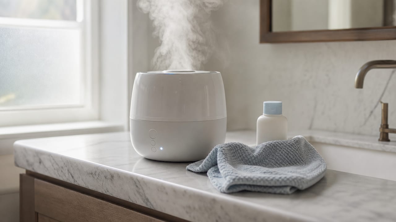 Cool-mist humidifier with baby care items