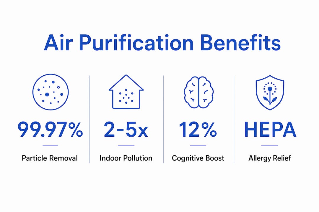 Infographic of air purifier benefits and statistics