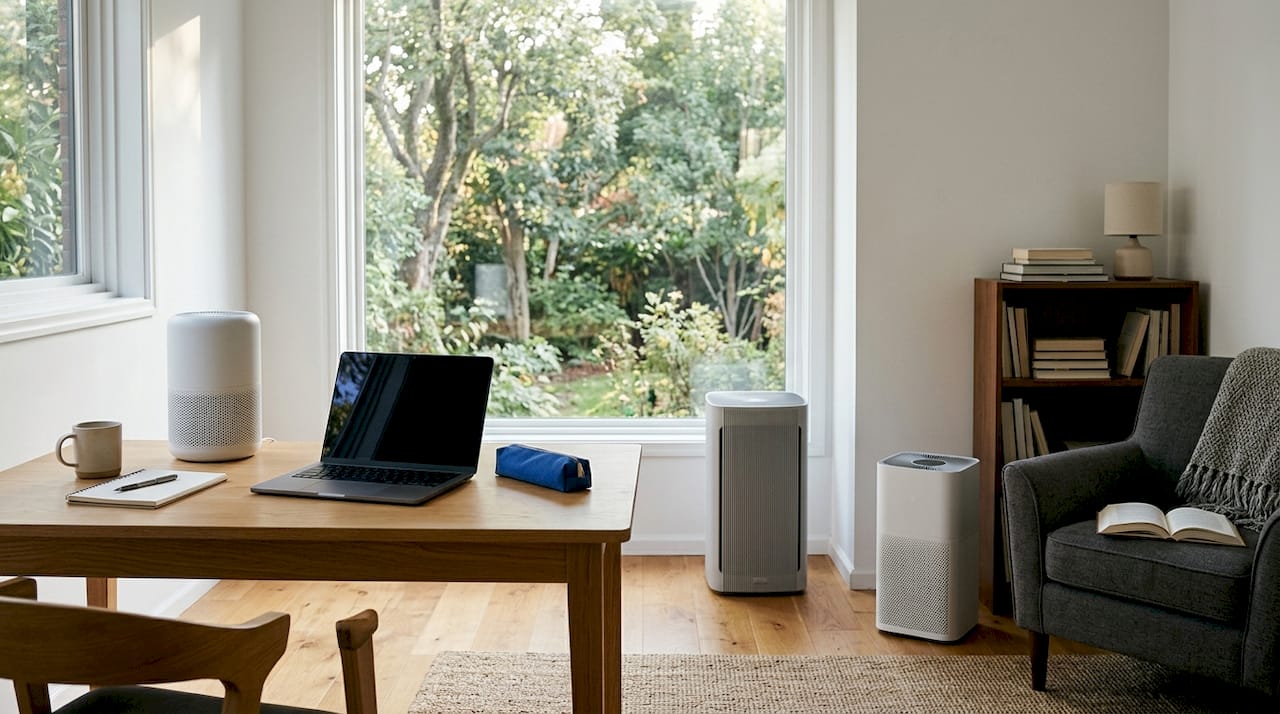 Multiple air purifiers placed in different rooms