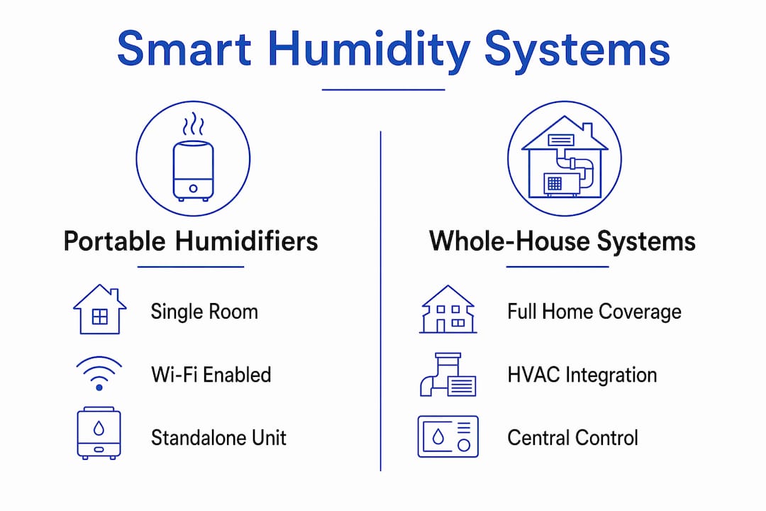 Comparison infographic of smart humidity systems