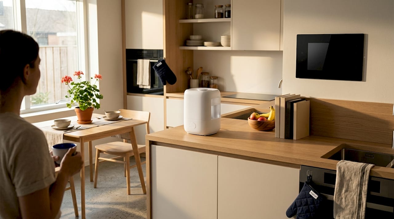 Portable and whole-house smart humidifiers in home