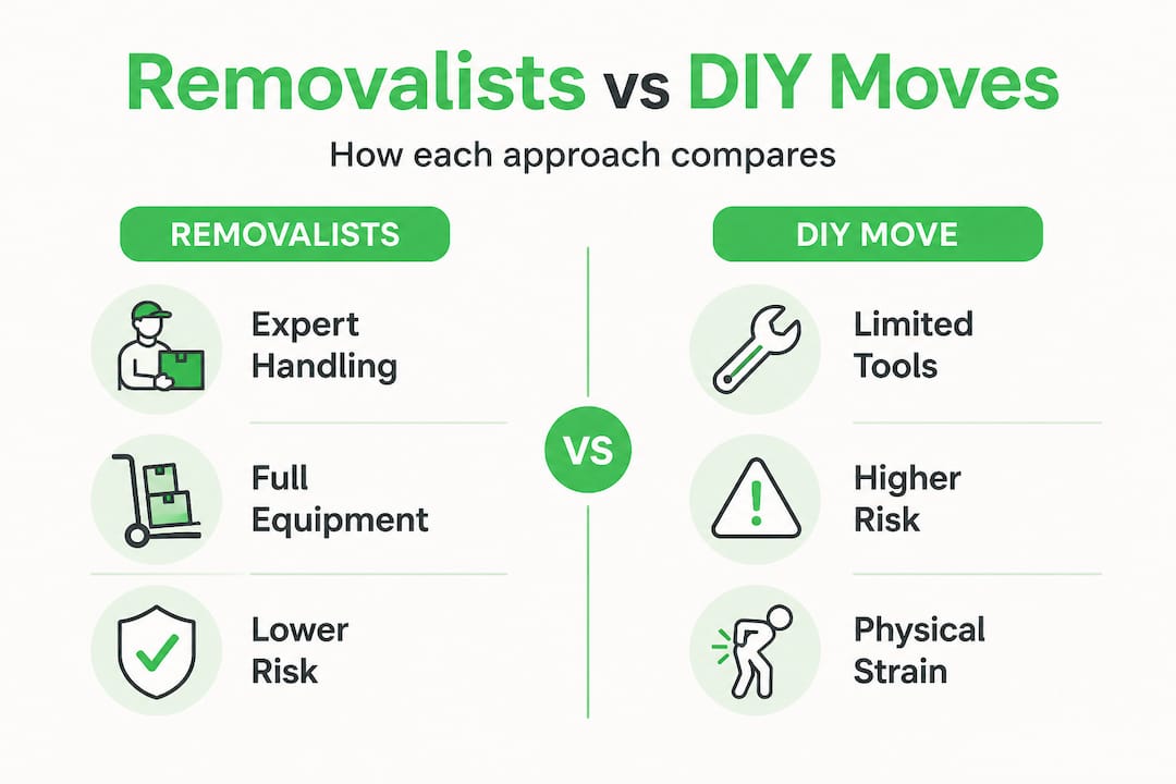 Infographic comparing removalists and DIY moving