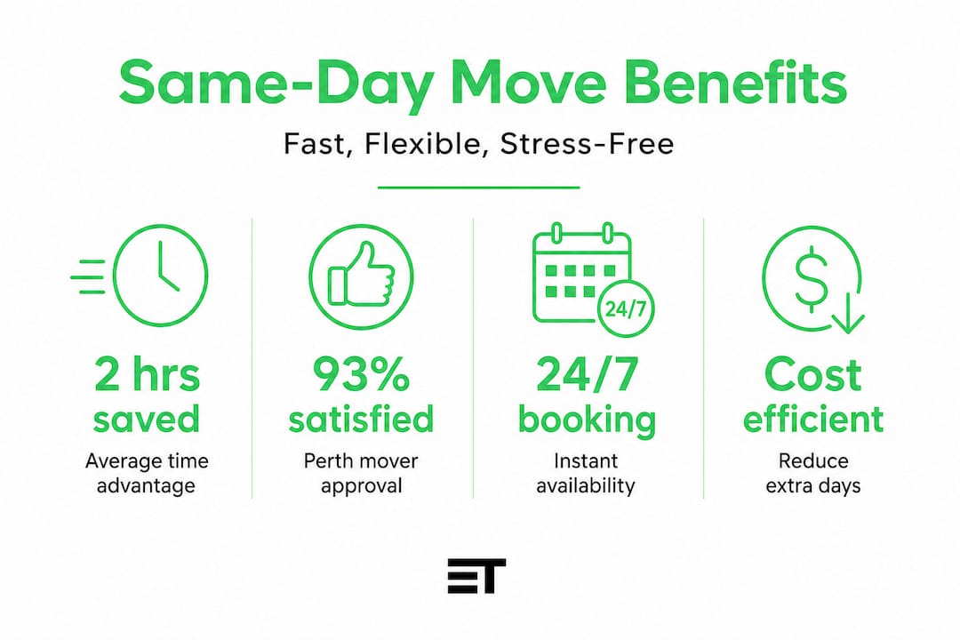 Infographic showing main benefits of same-day removals
