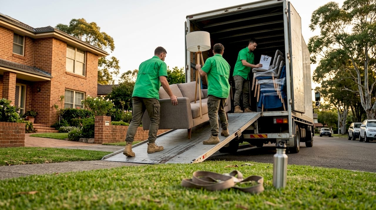 Removalists loading furniture truck efficiently