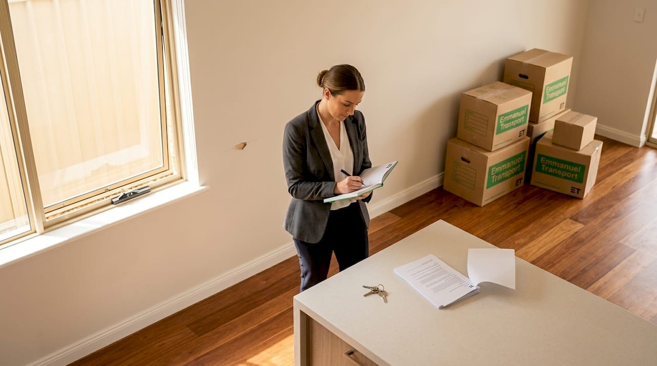 Agent inspecting Perth home after move