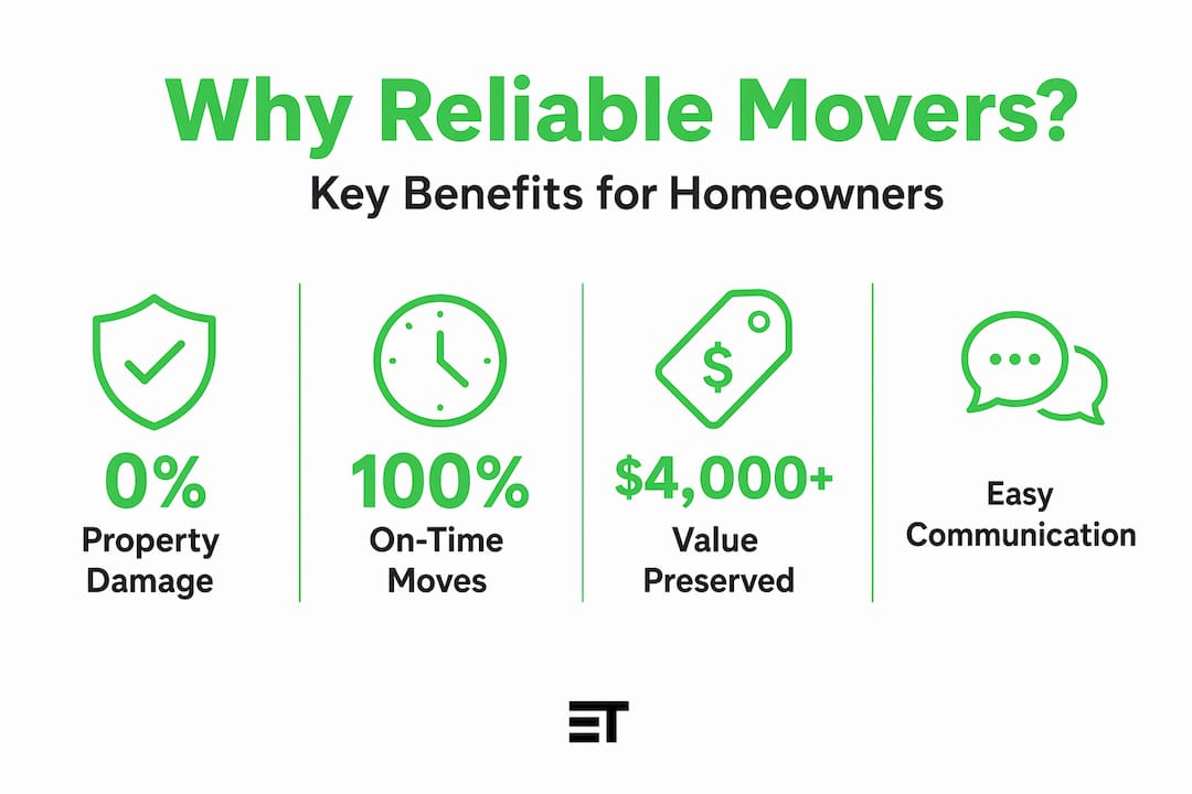 Homeowner benefits from reliable movers stat infographic