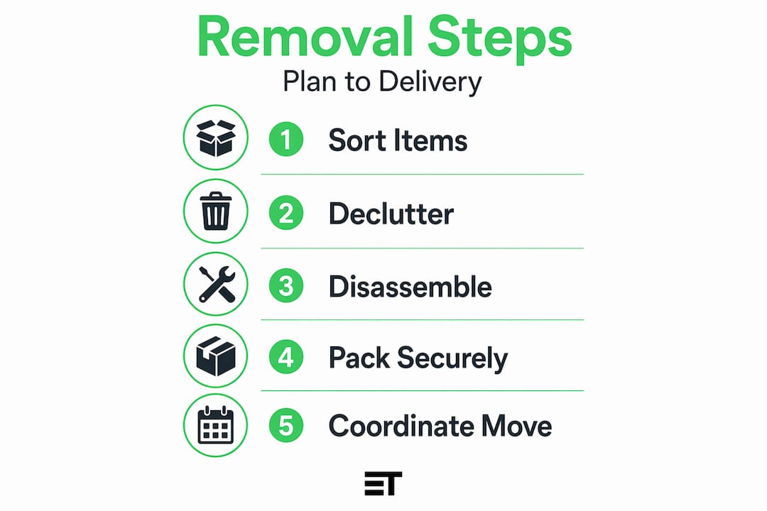 Infographic showing furniture removal process steps