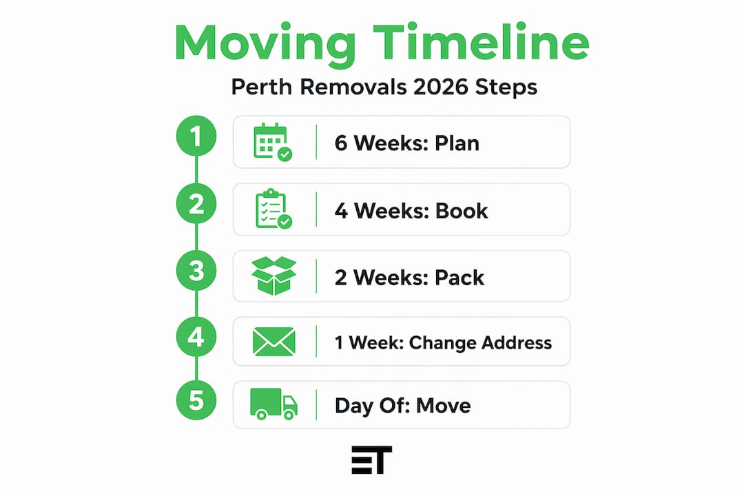 Infographic of moving timeline steps for Perth