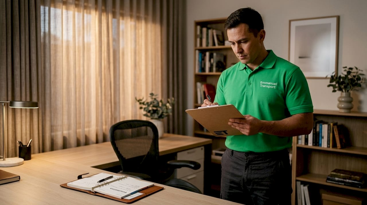 Mover conducting in-home survey and inventory