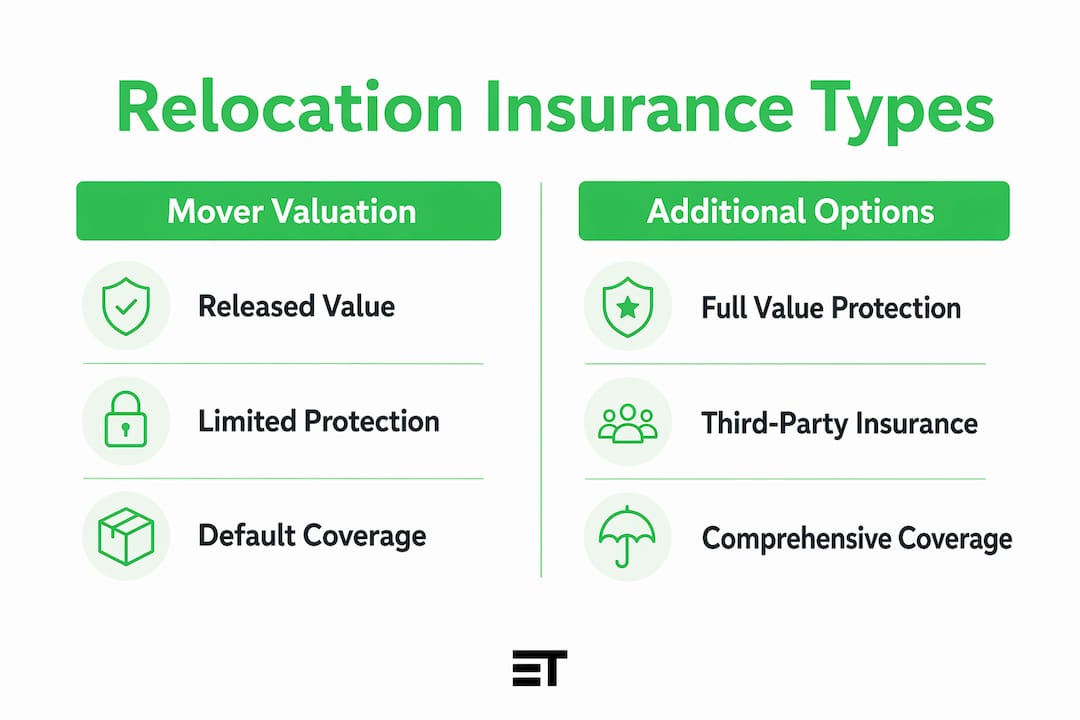 Infographic comparing relocation insurance types