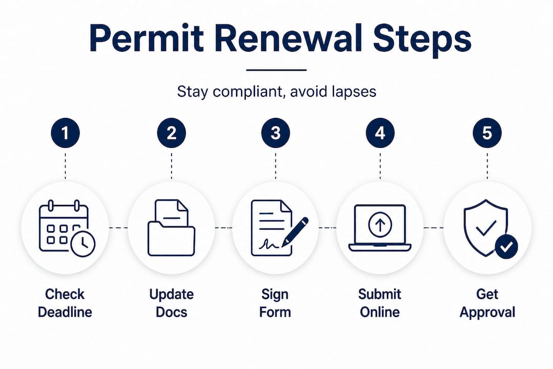 Infographic showing steps to renew rental permit