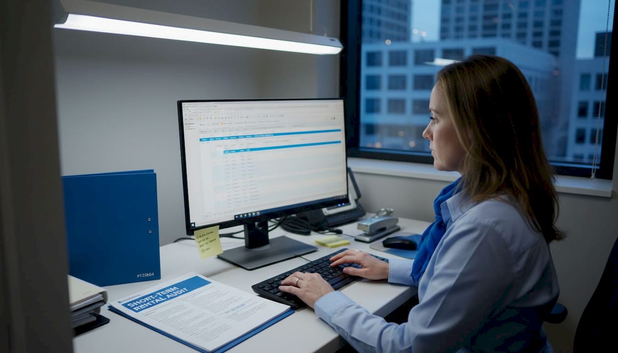 City staff inputting rental compliance data