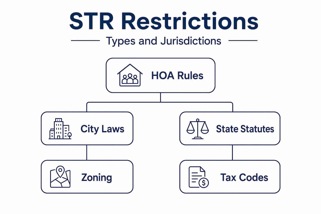 Hierarchy infographic of short-term rental restrictions