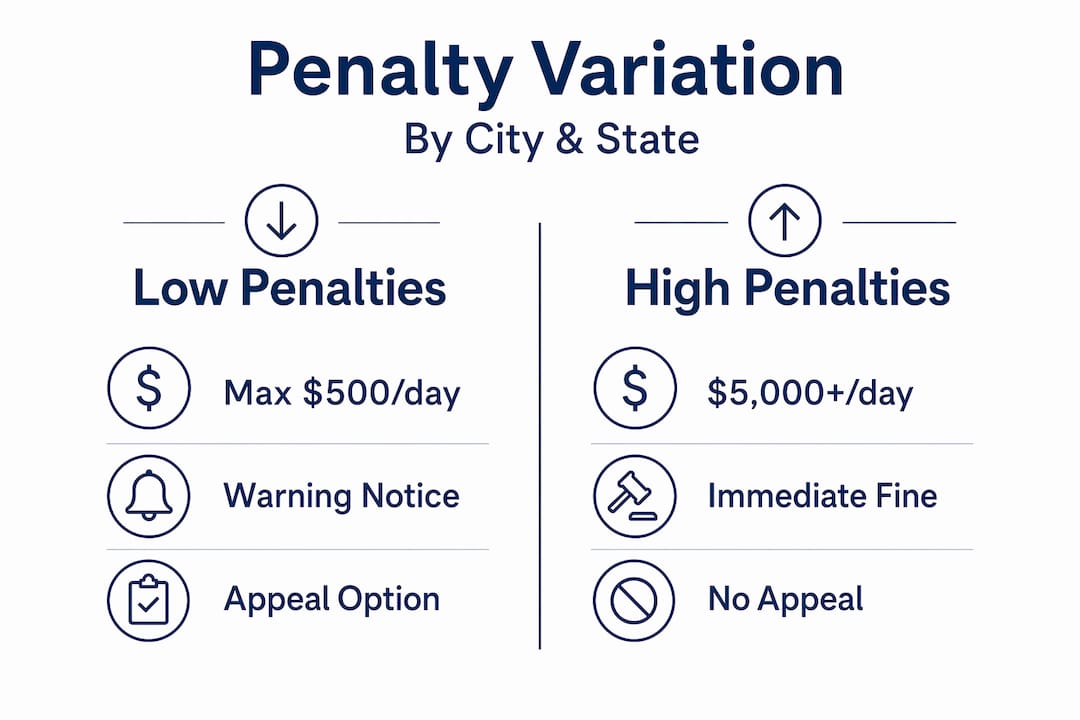 Infographic comparing rental penalty variations