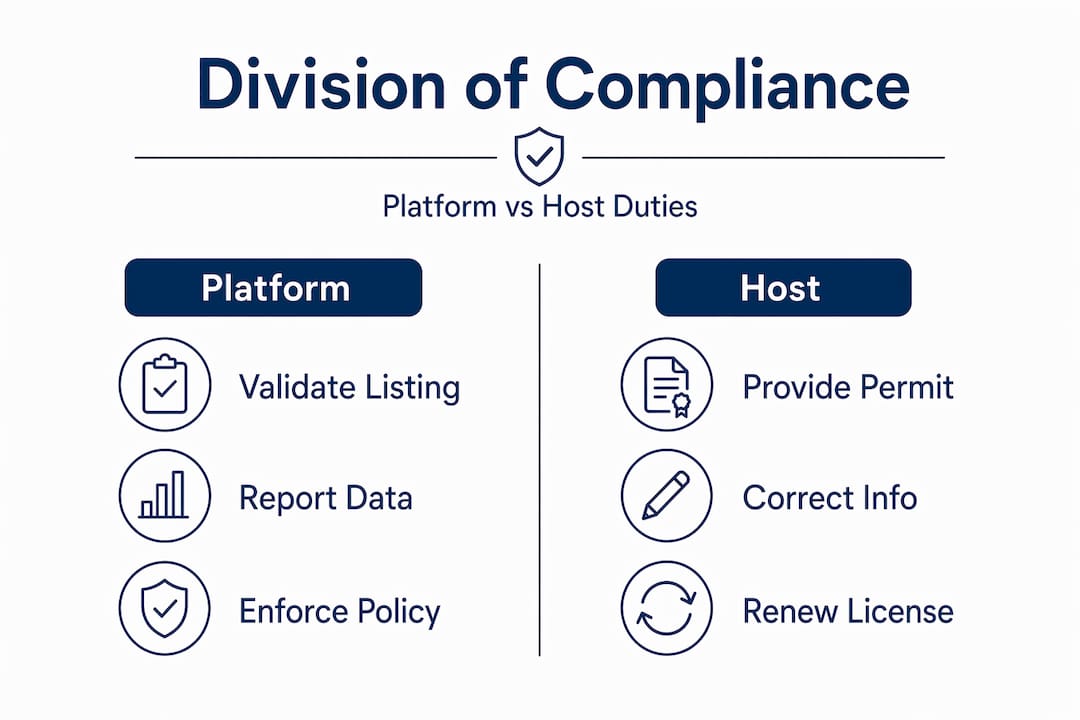Infographic showing platform and host compliance duties