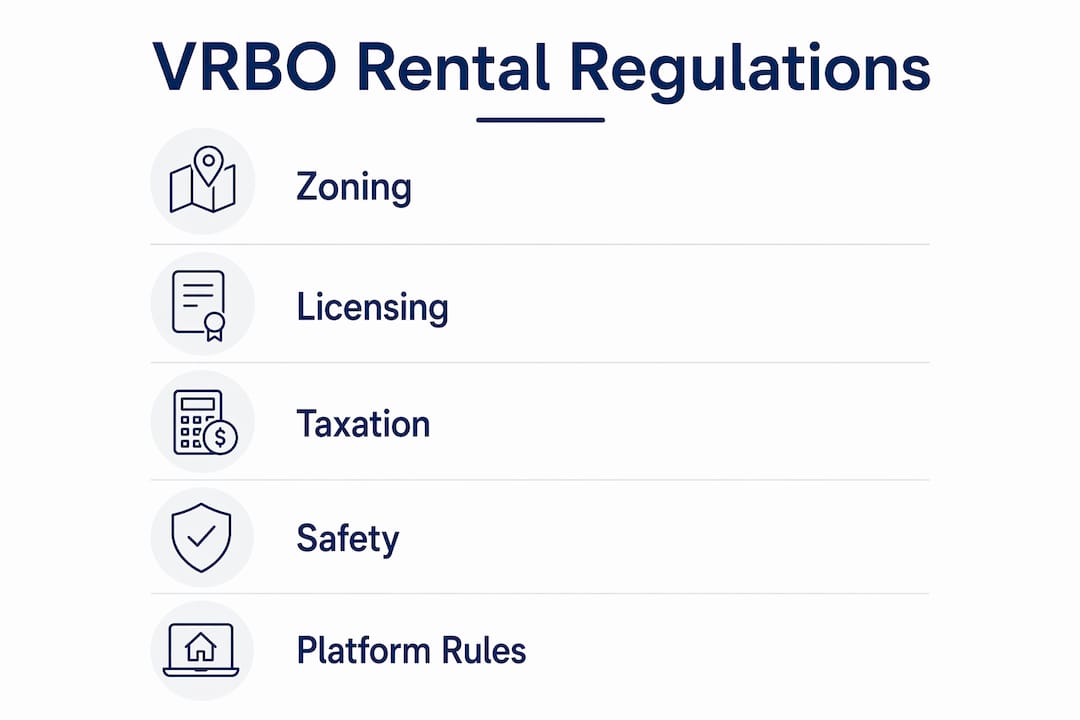 Infographic displaying VRBO rental regulation categories