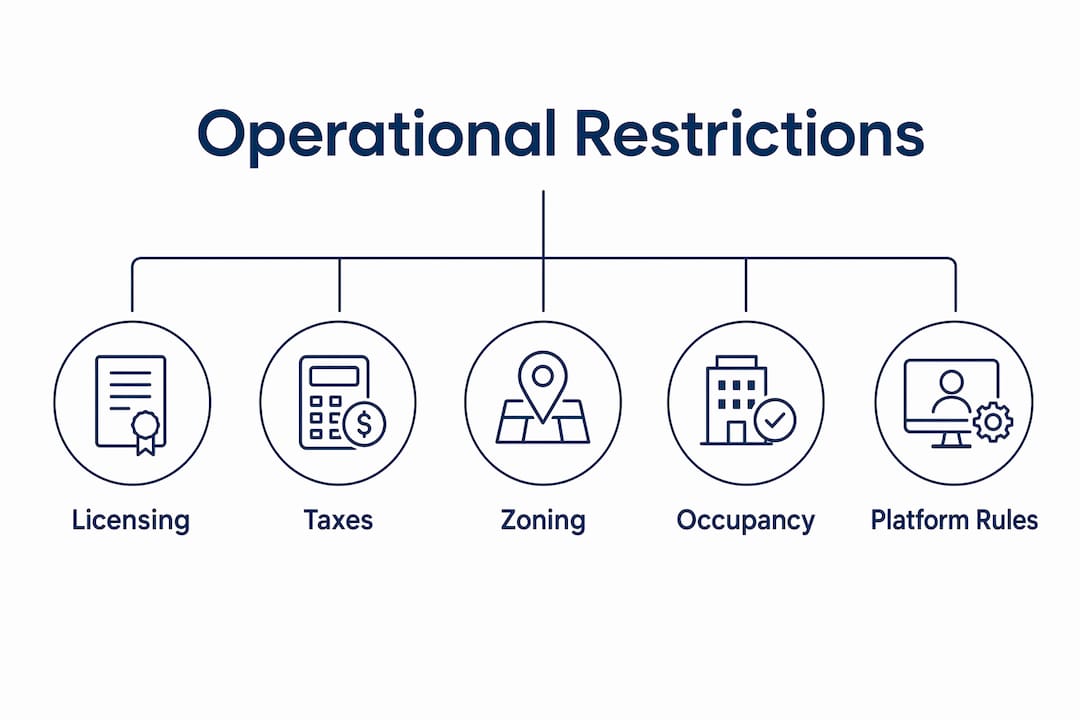 Infographic showing Airbnb operational restrictions hierarchy