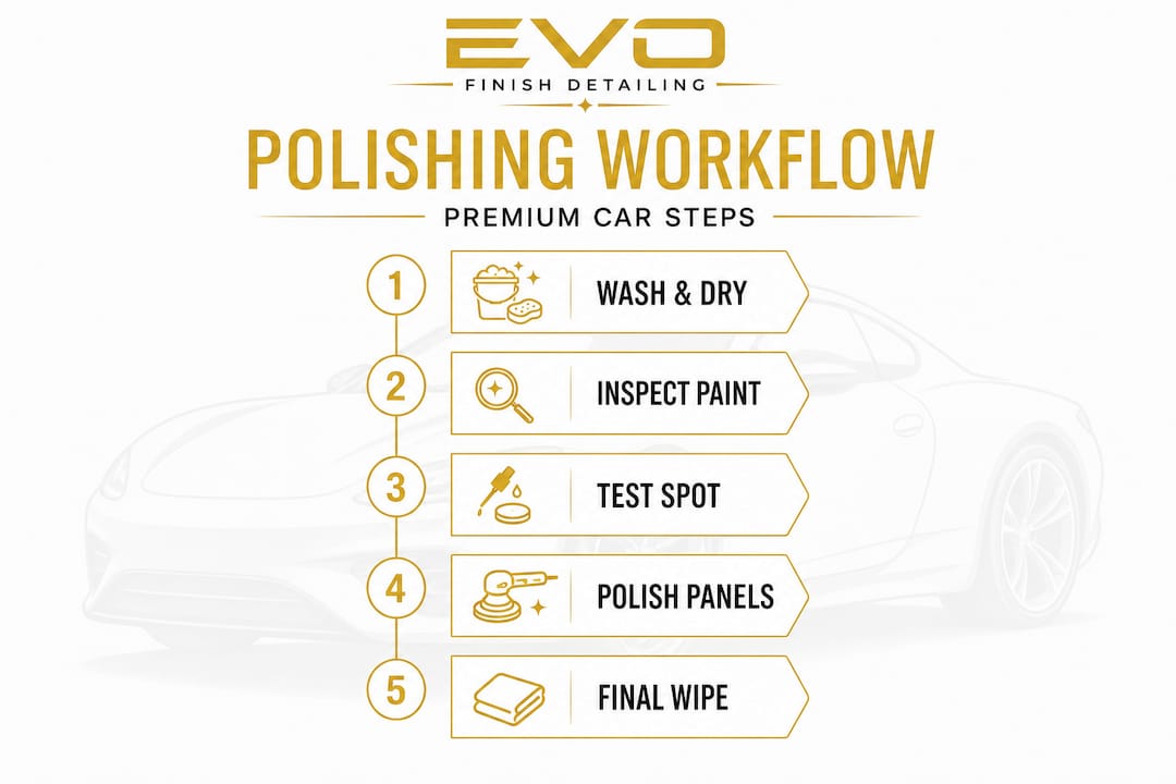Infographic of premium car polishing steps