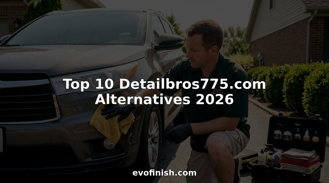 Mobile car detailer cleaning SUV in residential garage