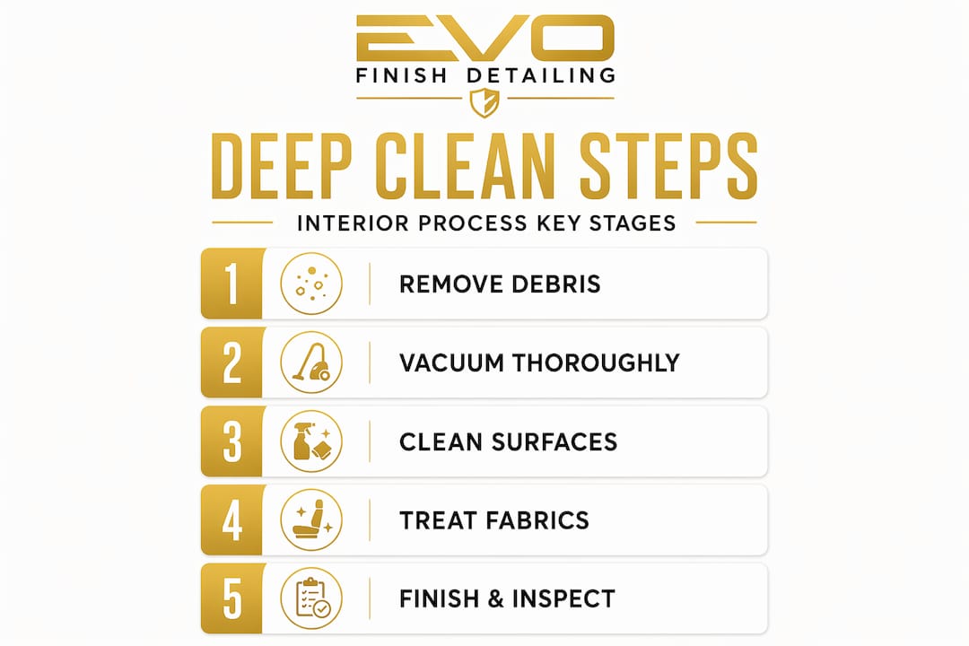 Infographic showing step-by-step deep clean process