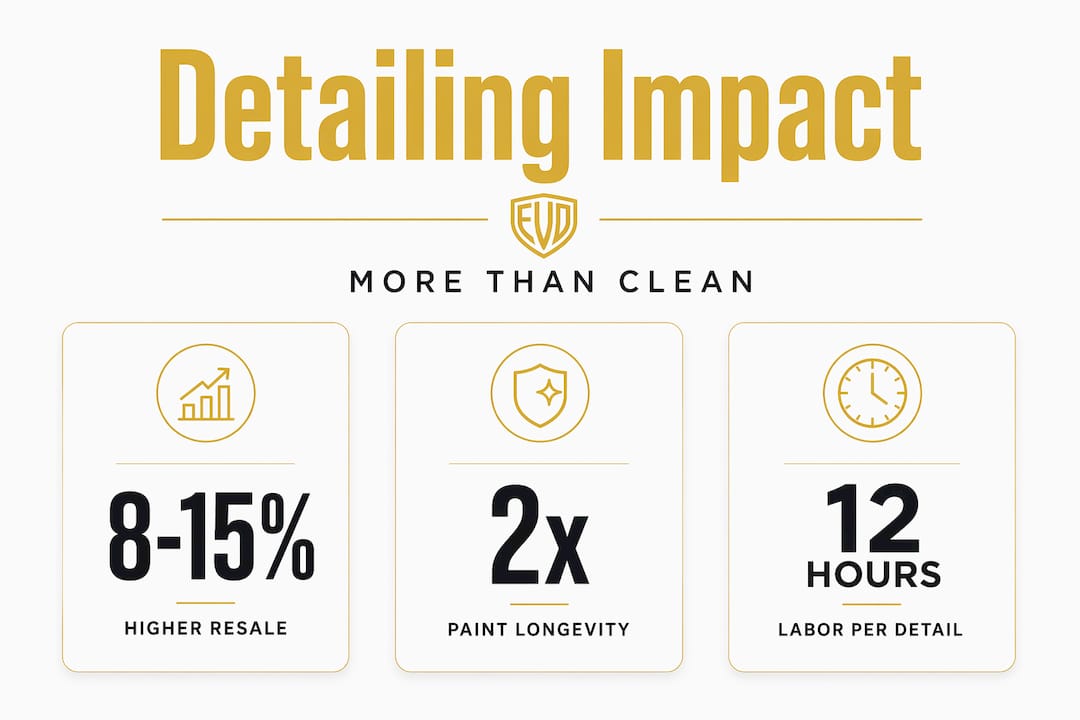 Infographic with key stats on car detailing impacts