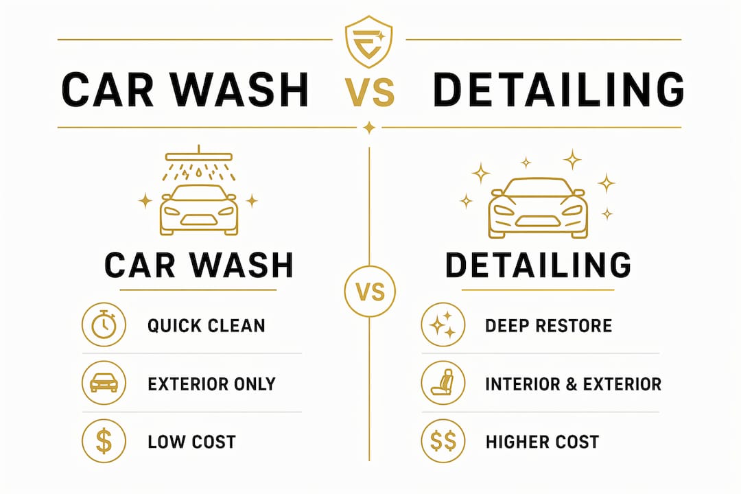 Infographic comparing car wash and detailing