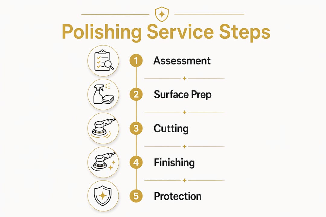 Infographic detailing car polishing service steps