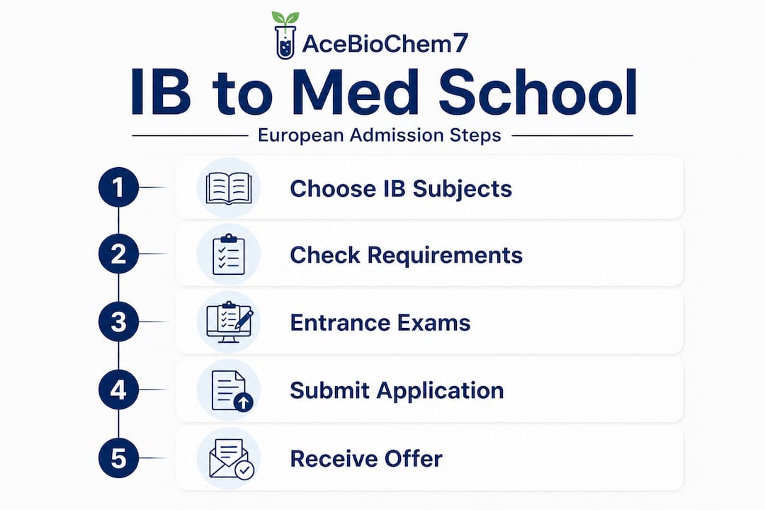 Timeline of IB student European medical school application steps