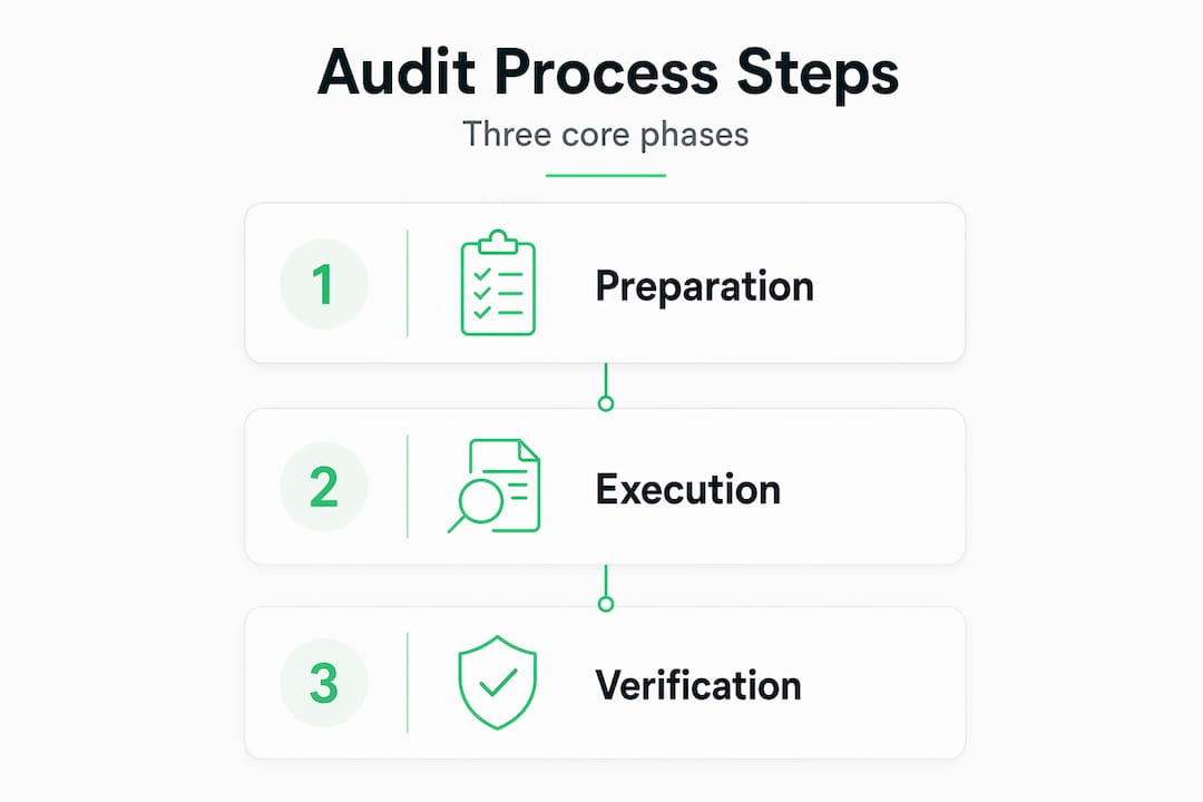 Infographic showing architectural audit steps