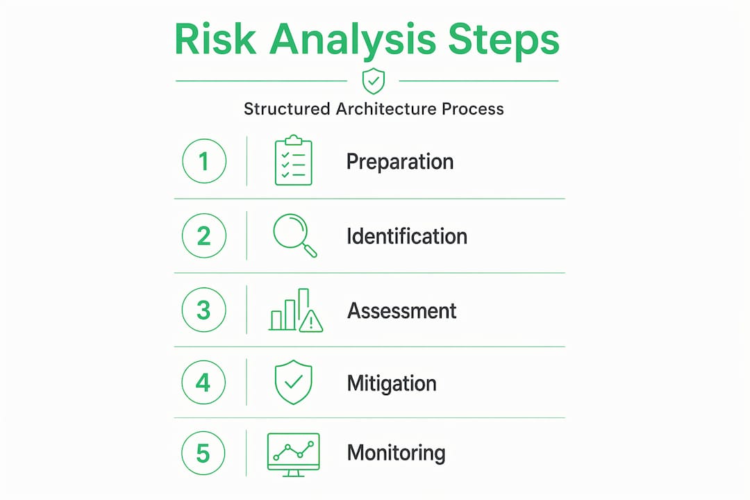 Infographic outlining architecture risk analysis process steps