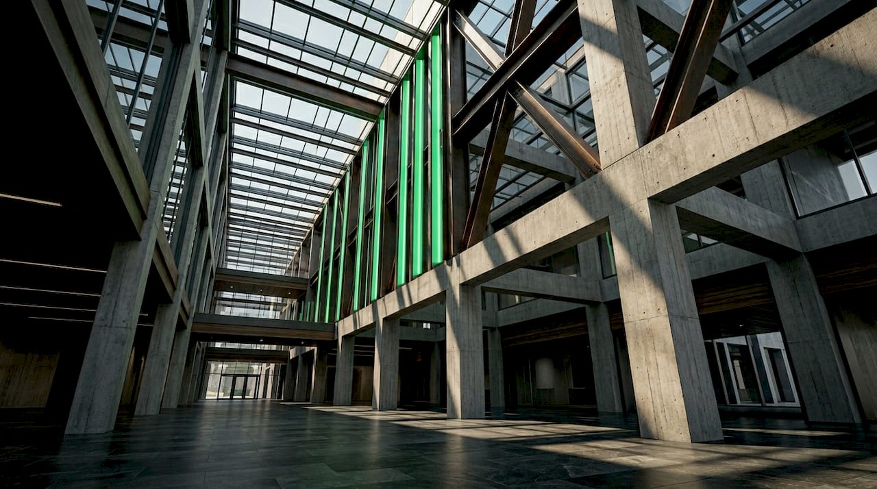 Architect reviewing AI-enhanced façade design