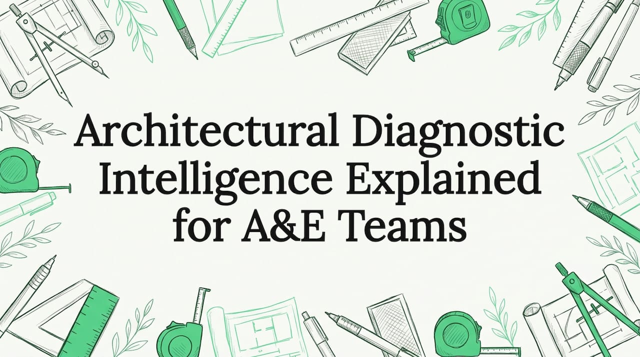 Decorative title card illustration for architectural diagnostic intelligence