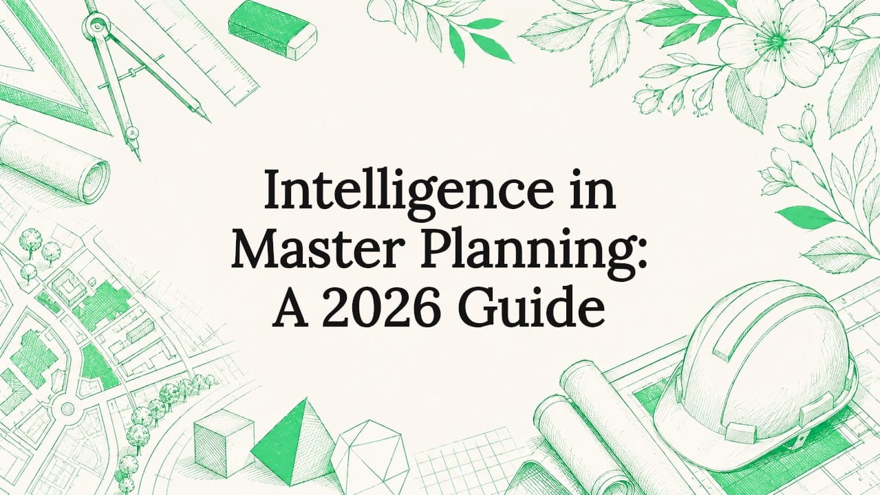 Decorative title card illustration with planning tools
