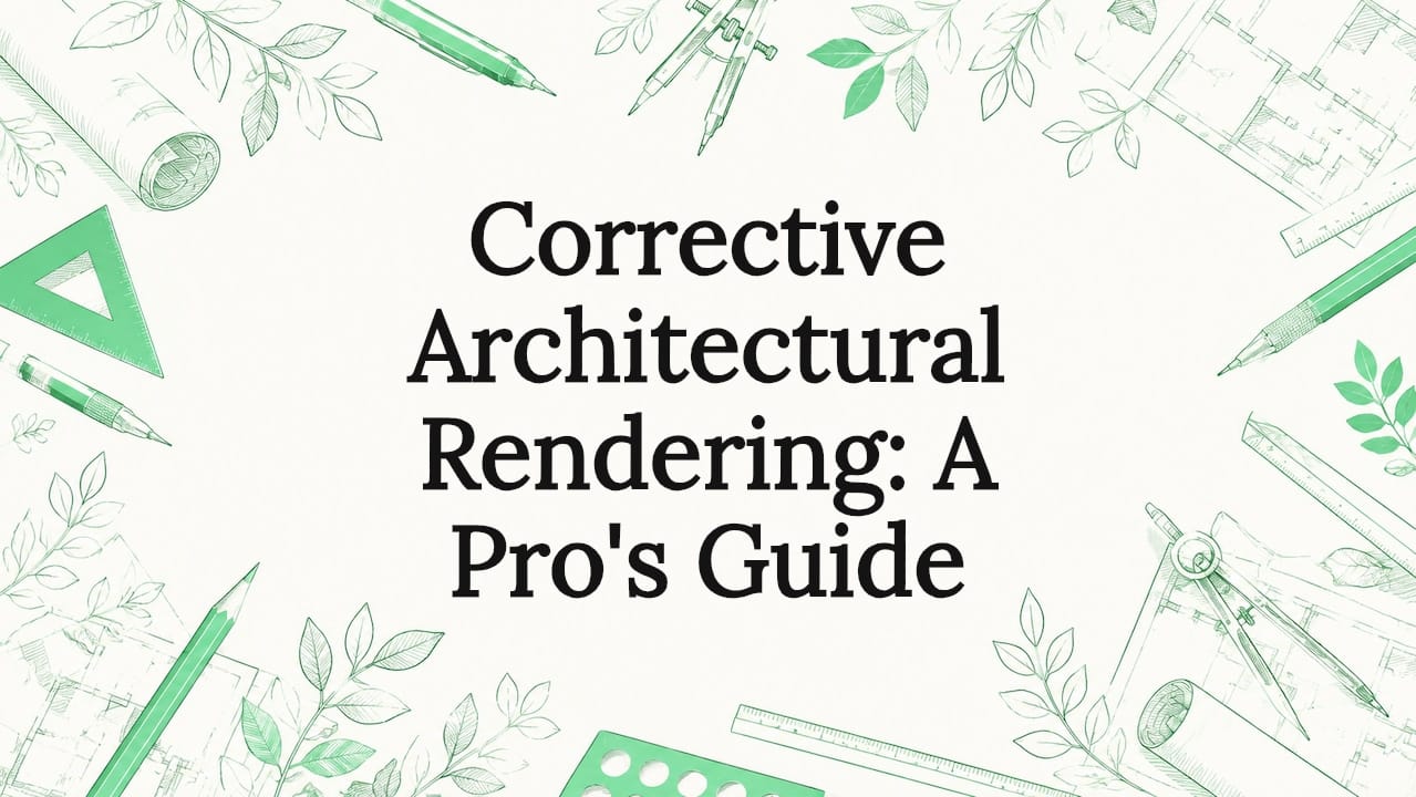 Decorative architectural rendering title card