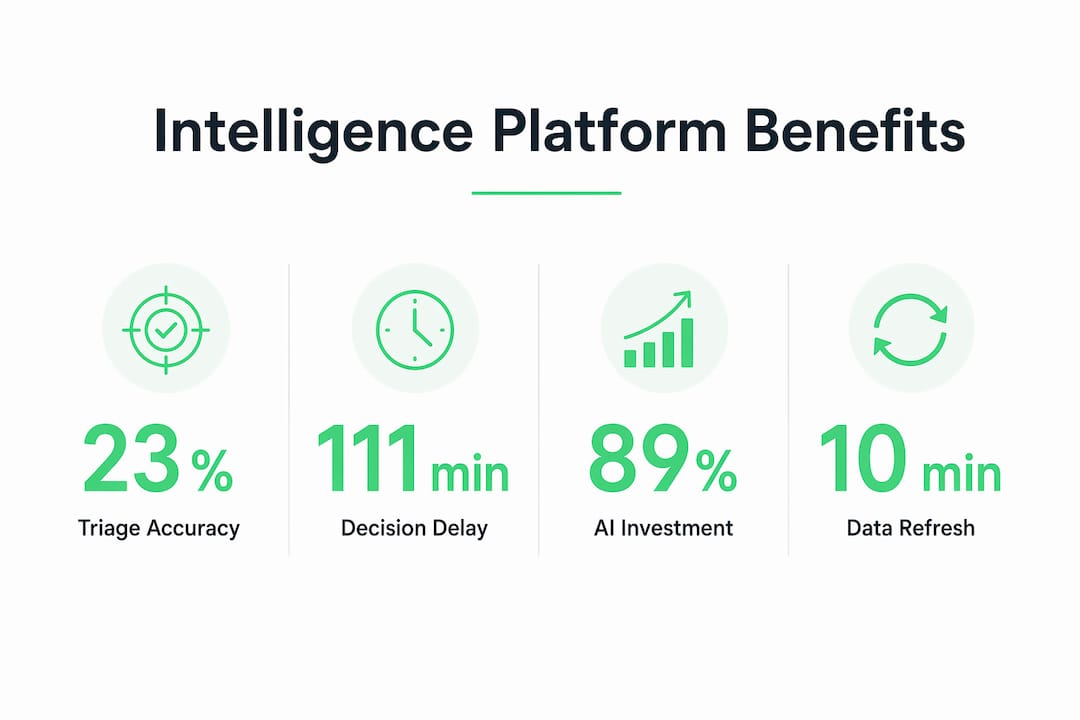 Infographic showing key statistics about intelligence platforms in AE
