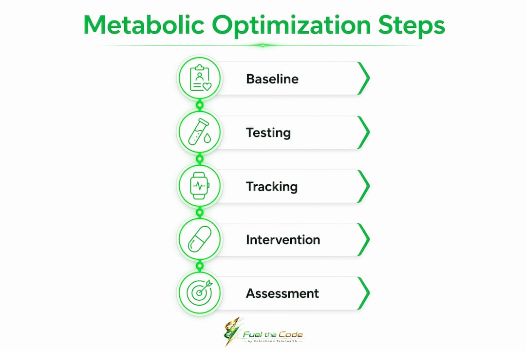 Infographic showing metabolic optimization steps
