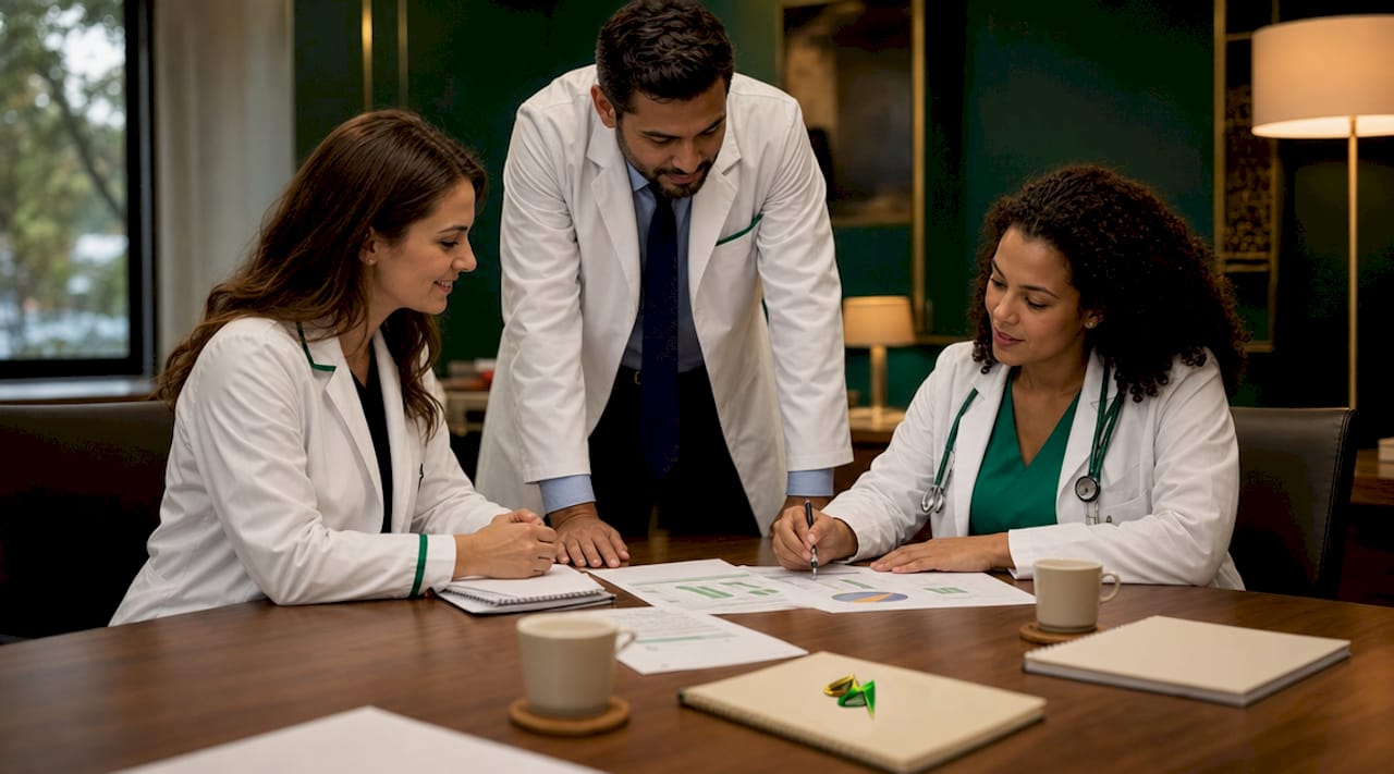 Healthcare team reviewing metabolic health data