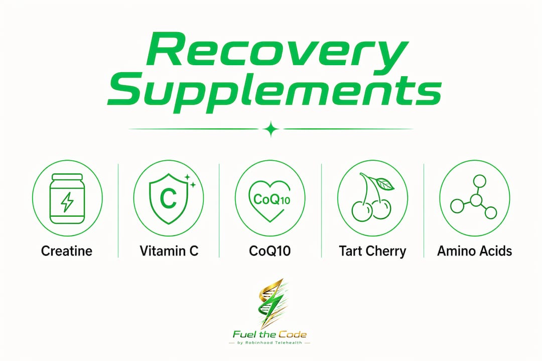Infographic showing top recovery supplements hierarchy