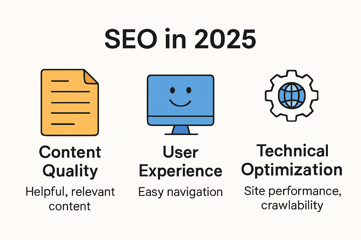 Infographic of SEO fundamentals for beginners 2025