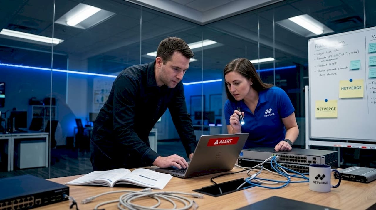 Network engineers responding to a critical alert