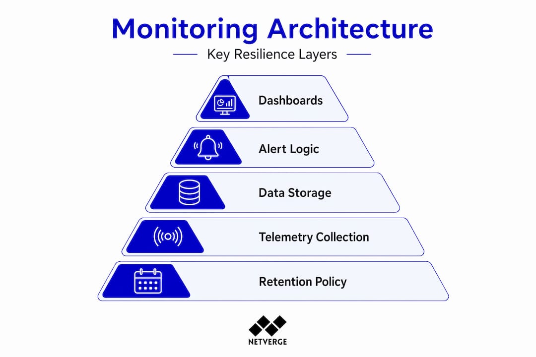 Infographic showing monitoring architecture hierarchy