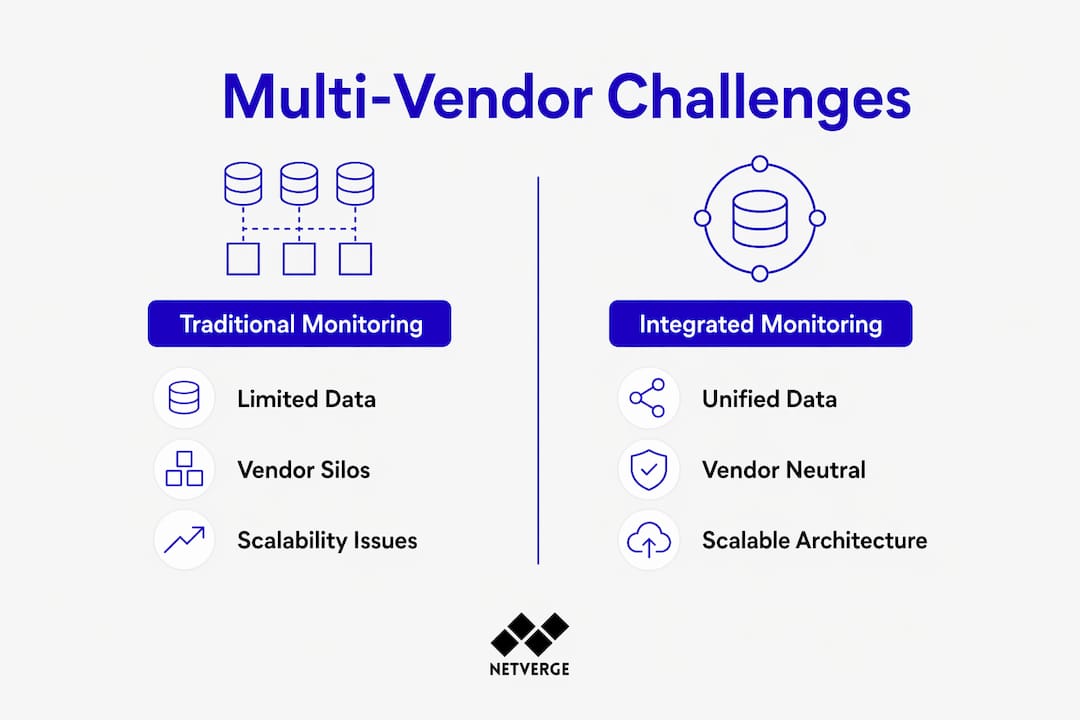 Infographic comparing traditional and integrated monitoring