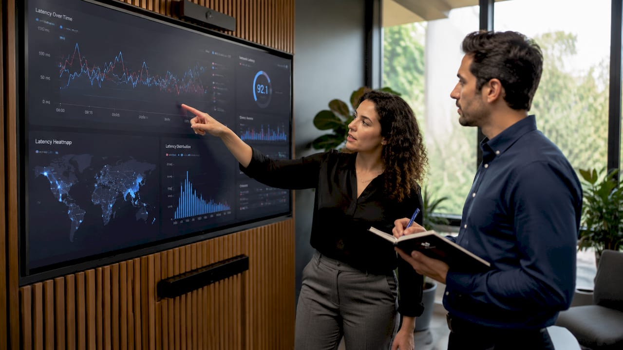 IT specialists collaborating on network documentation