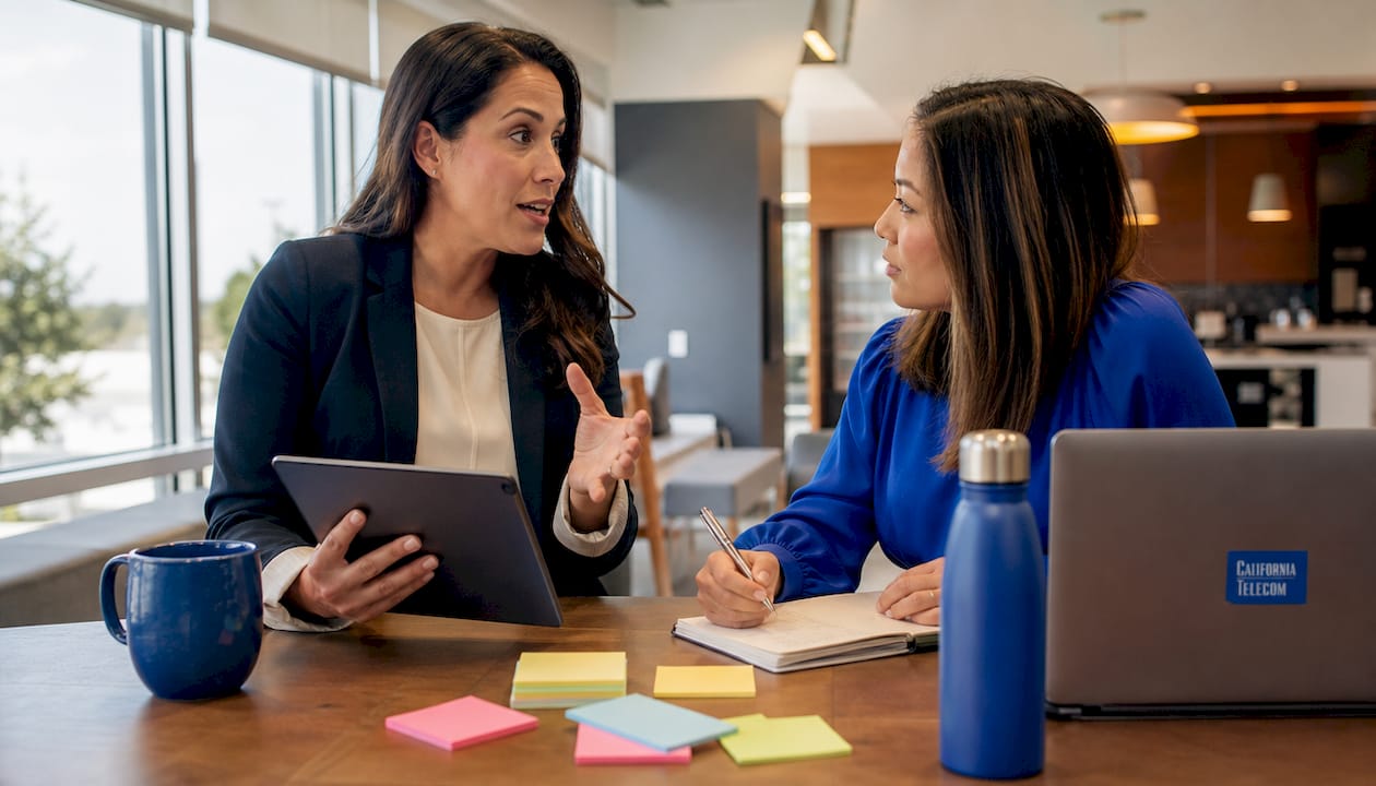 Healthcare IT specialists discussing private networks