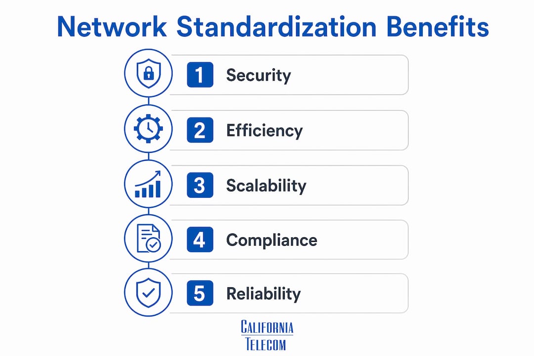 Infographic showing medical device network standardization benefits